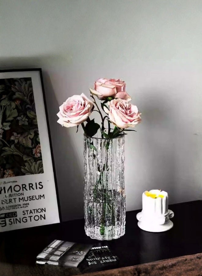 زهرية زجاجية فنية، زخرفة منزلية إبداعية، زخرفة طاولة، أسلوب جليدي - Image 1